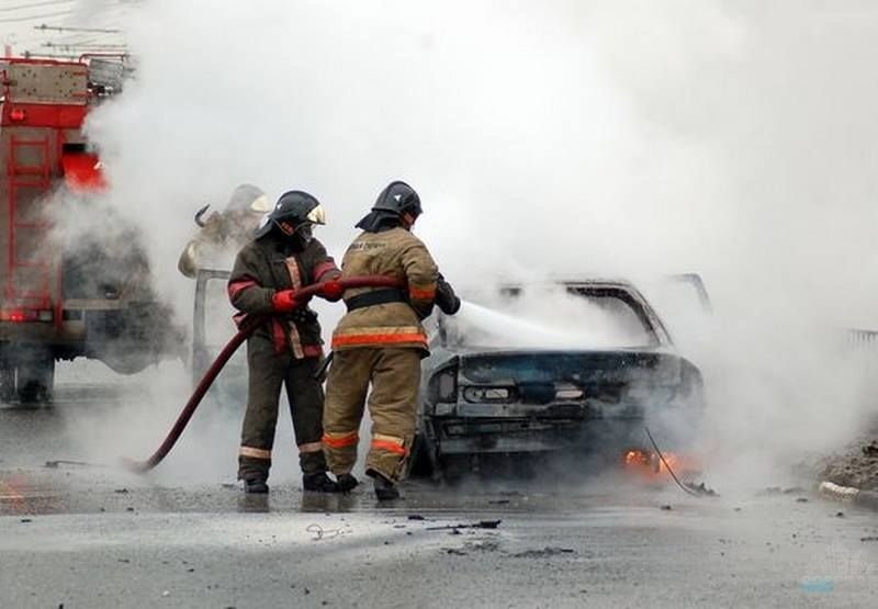 Возгорание транспортного средства в городском округе Бронницы