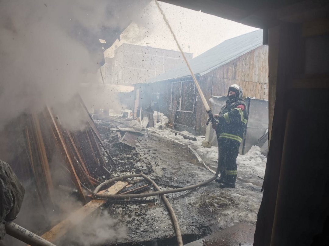 Пожар в хозяйственной постройке в городском округе Бронницы